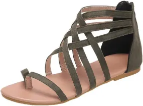 Women'S Bungalow Sandal Women'S Gladiator Strap Sandals Fashion Trendy Flat Fisherman Cross Strappy Sandals 2025