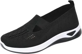 Womens Canvas Slip On Shoes Casual Walking Sneakers Lightweight Flat Fashion Comfortable Elastic Loafers Non Slip