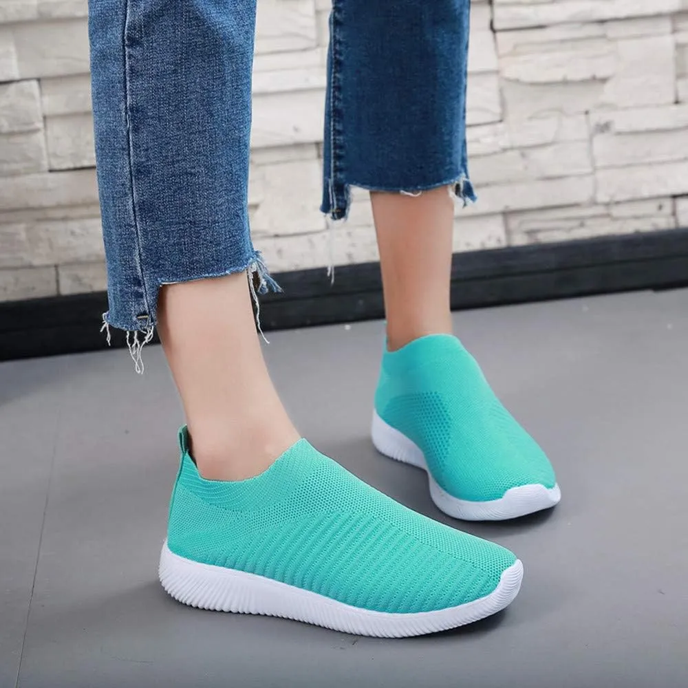 Womens Canvas Slip On Sneakers Casual Comfortable Walking Shoes Lightweight Flat Fashion Elastic Loafers