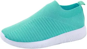 Womens Canvas Slip On Sneakers Casual Comfortable Walking Shoes Lightweight Flat Fashion Elastic Loafers