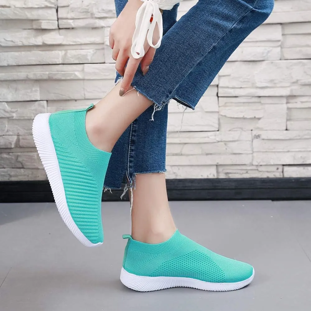 Womens Canvas Slip On Sneakers Casual Comfortable Walking Shoes Lightweight Flat Fashion Elastic Loafers