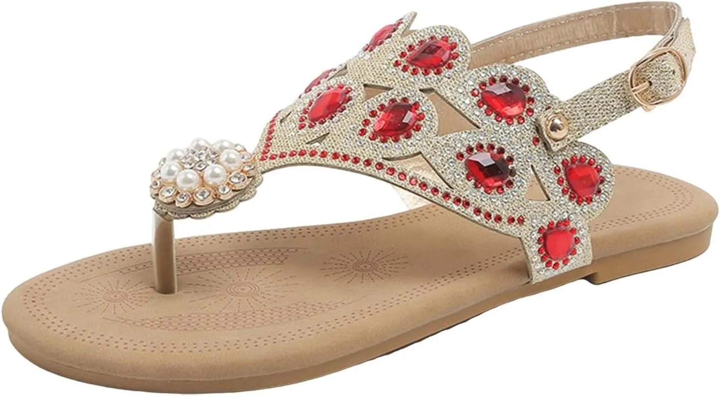 Women's Casual Flat Rome Shoes Summer Ladies Sandals Lightweight Buckle Clip Toe Beach Wedge Sandals for Women Shoes