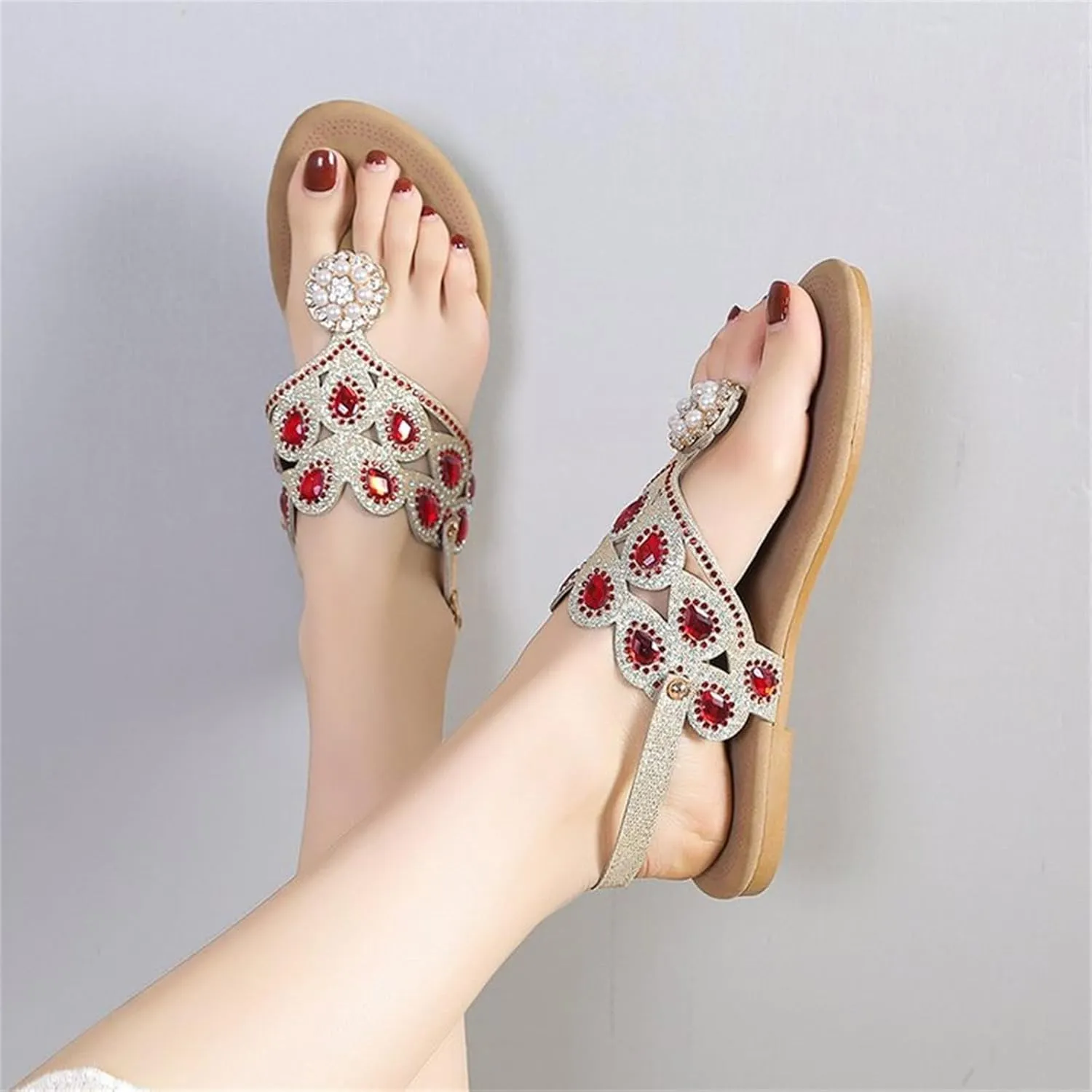 Women's Casual Flat Rome Shoes Summer Ladies Sandals Lightweight Buckle Clip Toe Beach Wedge Sandals for Women Shoes