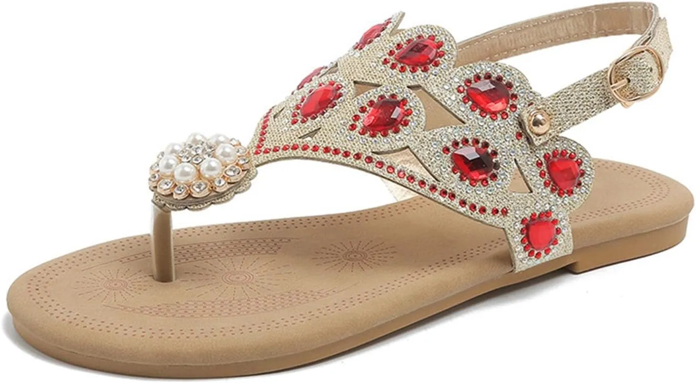 Women's Casual Flat Rome Shoes Summer Ladies Sandals Lightweight Buckle Clip Toe Beach Wedge Sandals for Women Shoes