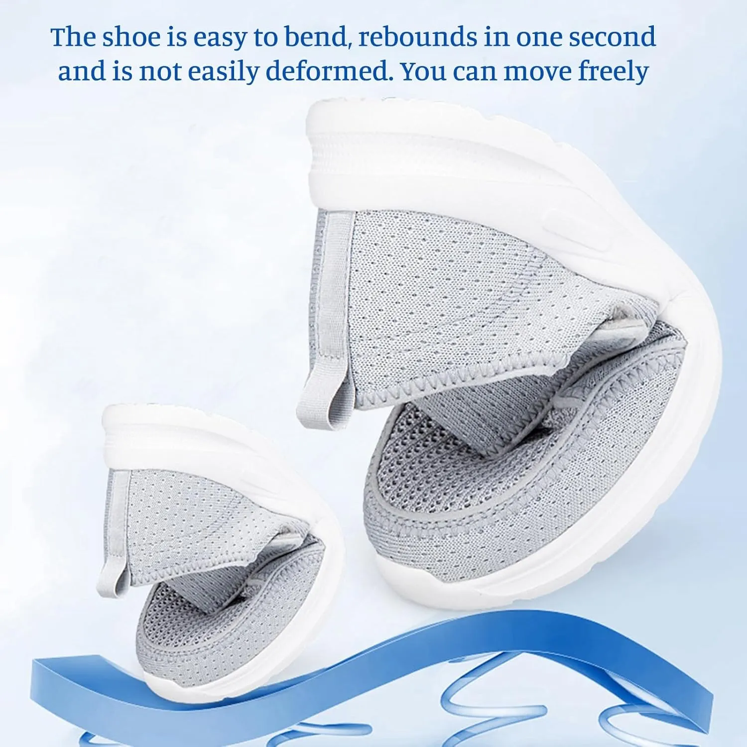 Women's Casual Walking Sneakers Diabetic Elderly Shoes Breathable Mesh Slip On Orthopedic Sneakers Lightweight Adjustable Easy On and Off Strap Summer Shoe for Swollen Feet Working Nurse Shoes