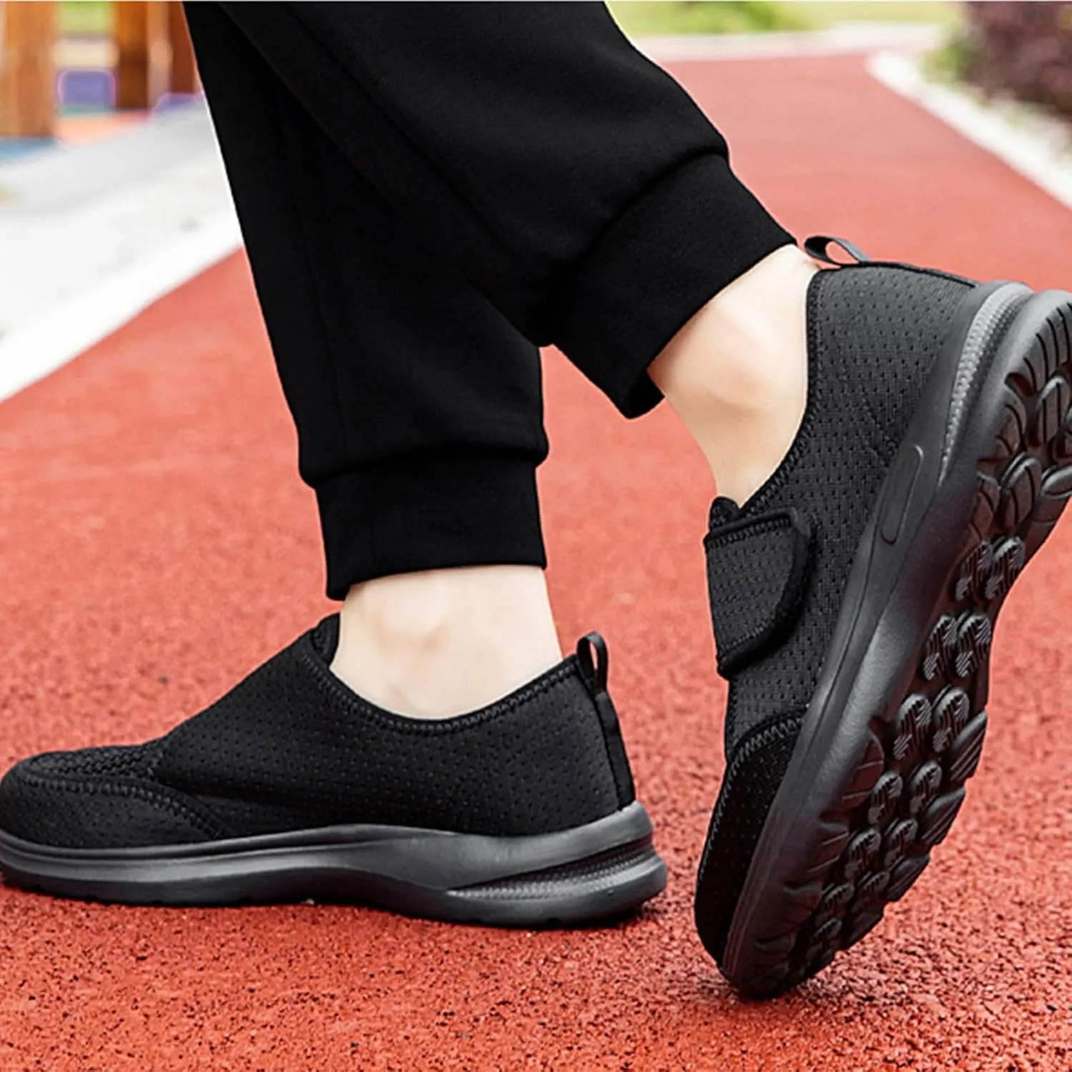 Women's Casual Walking Sneakers Diabetic Elderly Shoes Breathable Mesh Slip On Orthopedic Sneakers Lightweight Adjustable Easy On and Off Strap Summer Shoe for Swollen Feet Working Nurse Shoes