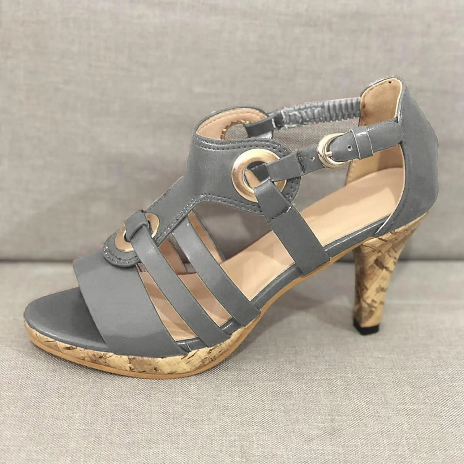 Women's Comfortable Elegant Lace Up Ankle Toe High Heel Casual Sandals Women Clear Sandals Size 11