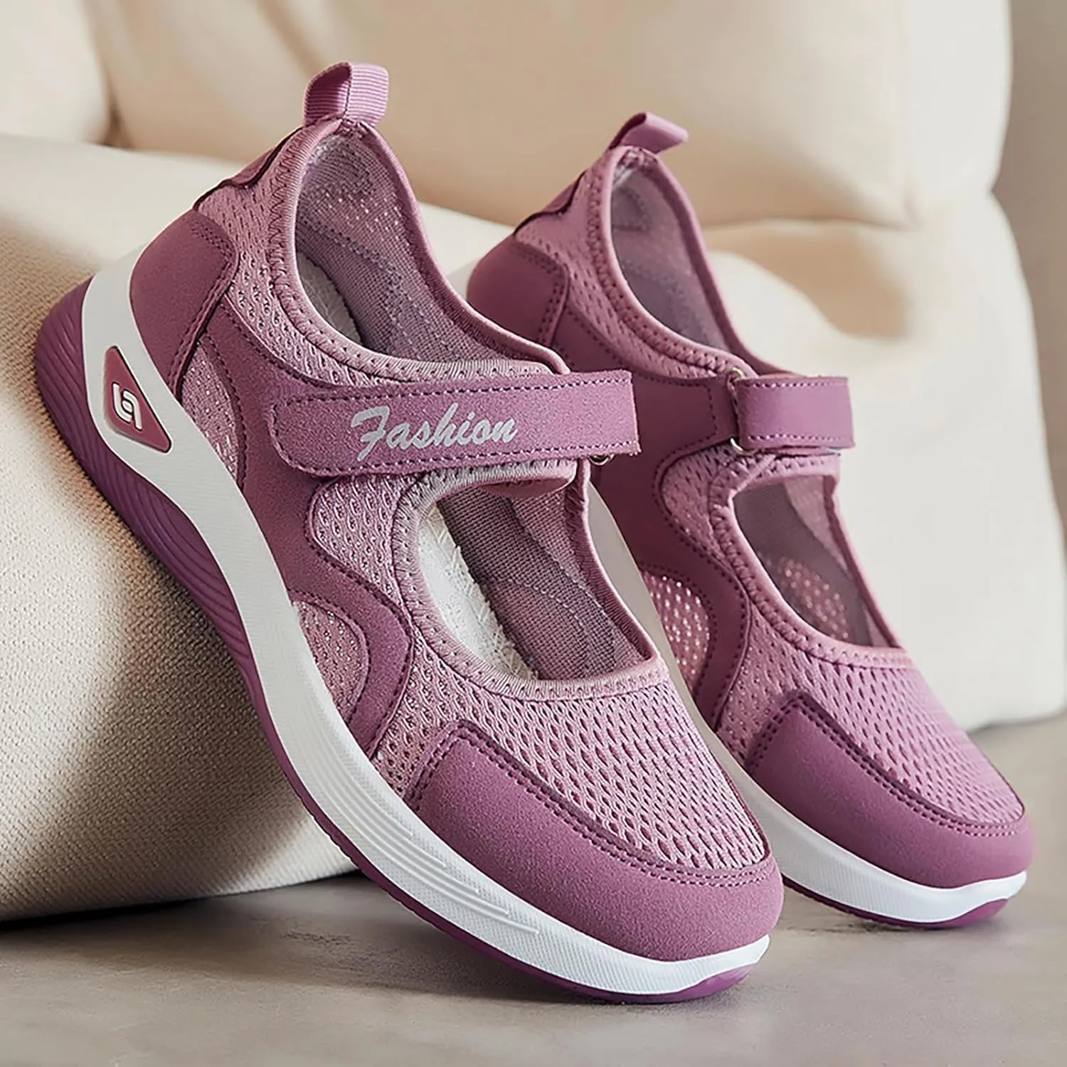 Women's Comfortable Working Nurse Shoes Closed Toe Non Slip Orthopedic Adjustable Sport Mesh Shoes