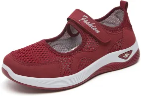 Women's Comfortable Working Nurse Shoes Closed Toe Non Slip Orthopedic Adjustable Sport Mesh Shoes