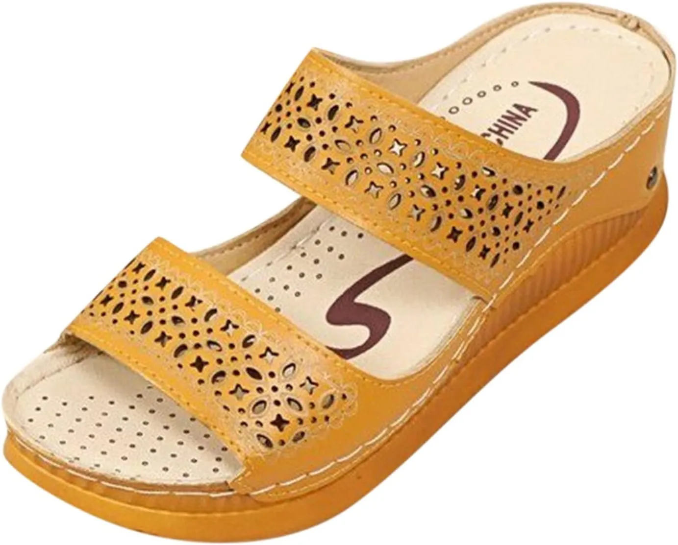Women's Fashion Slide Sandal And Sandals Fashion Roman Toe Slippers Summer With Hollow Slope Ladies Spring Women's