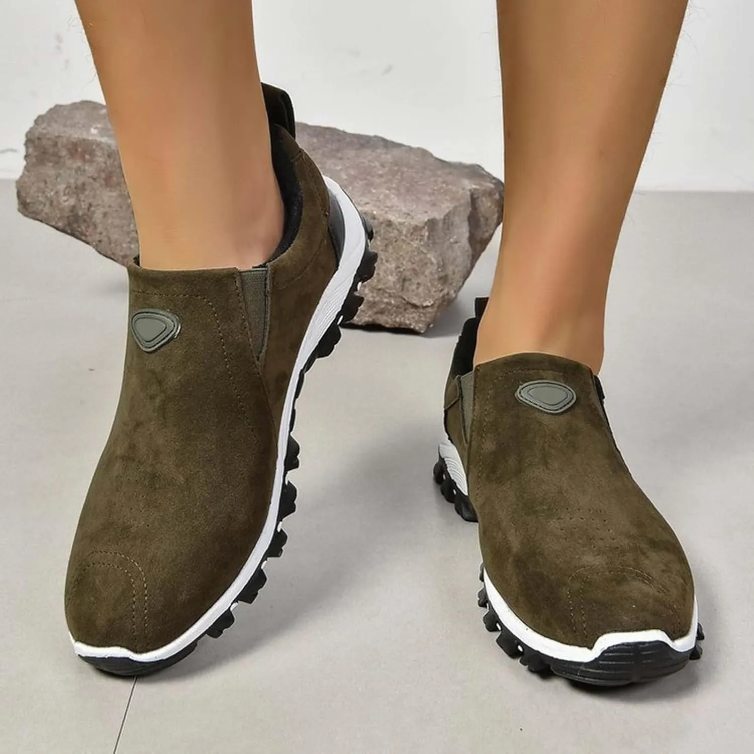 Women's Fashion Sneakers Non Slip Comfortable Hiking Shoes Slip On Orthopedic Shoes Arch Support Walking Shoes