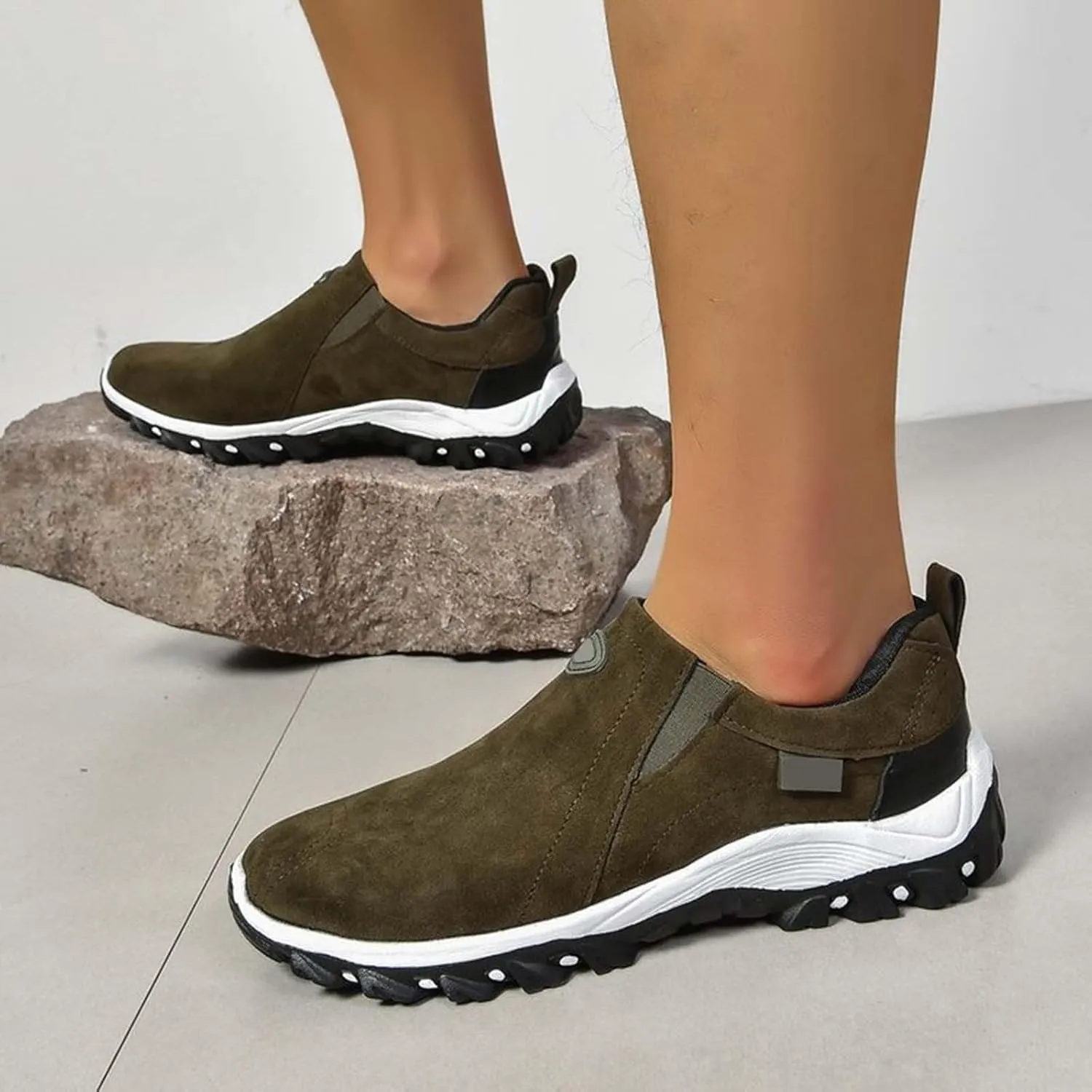 Women's Fashion Sneakers Non Slip Comfortable Hiking Shoes Slip On Orthopedic Shoes Arch Support Walking Shoes
