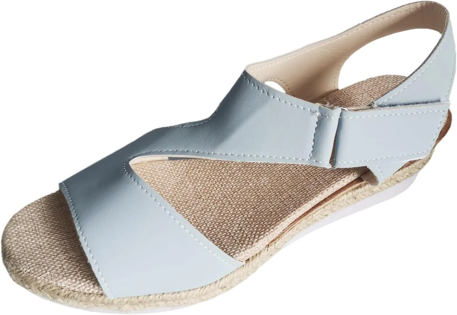 Womens Flat Sandals Women's Ankle Strap Low Wedge Sandals Beach Sandals Women's Classic Wedge Heels Sandals