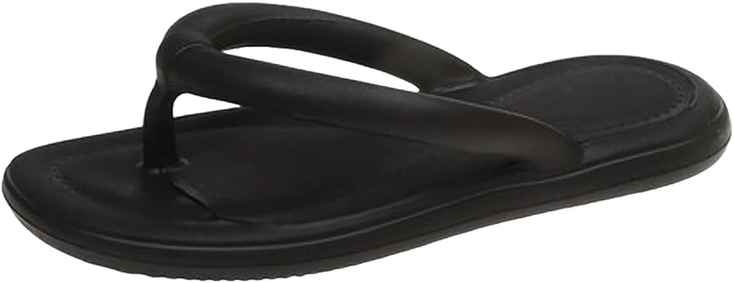 Women's Flat Sandals Women's Soft Soled Flip Flops Solid Color Bathroom Outer Wear Fashion Casual Beach Classic