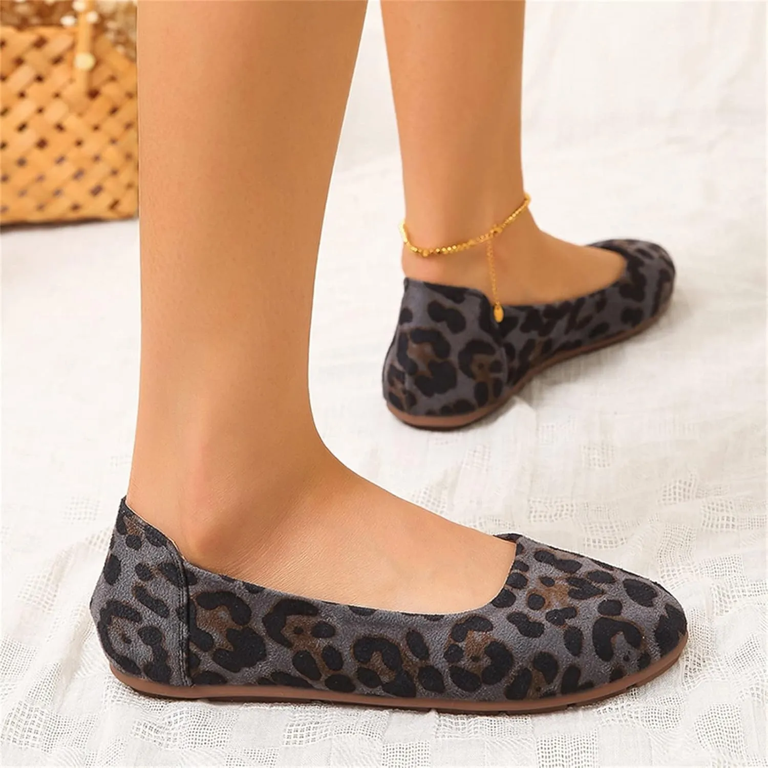 Women's Flats Women's Pointed-Toe Ballet Flat Knit Flat Shoes for Women Comfortable Womens Dress Shoes