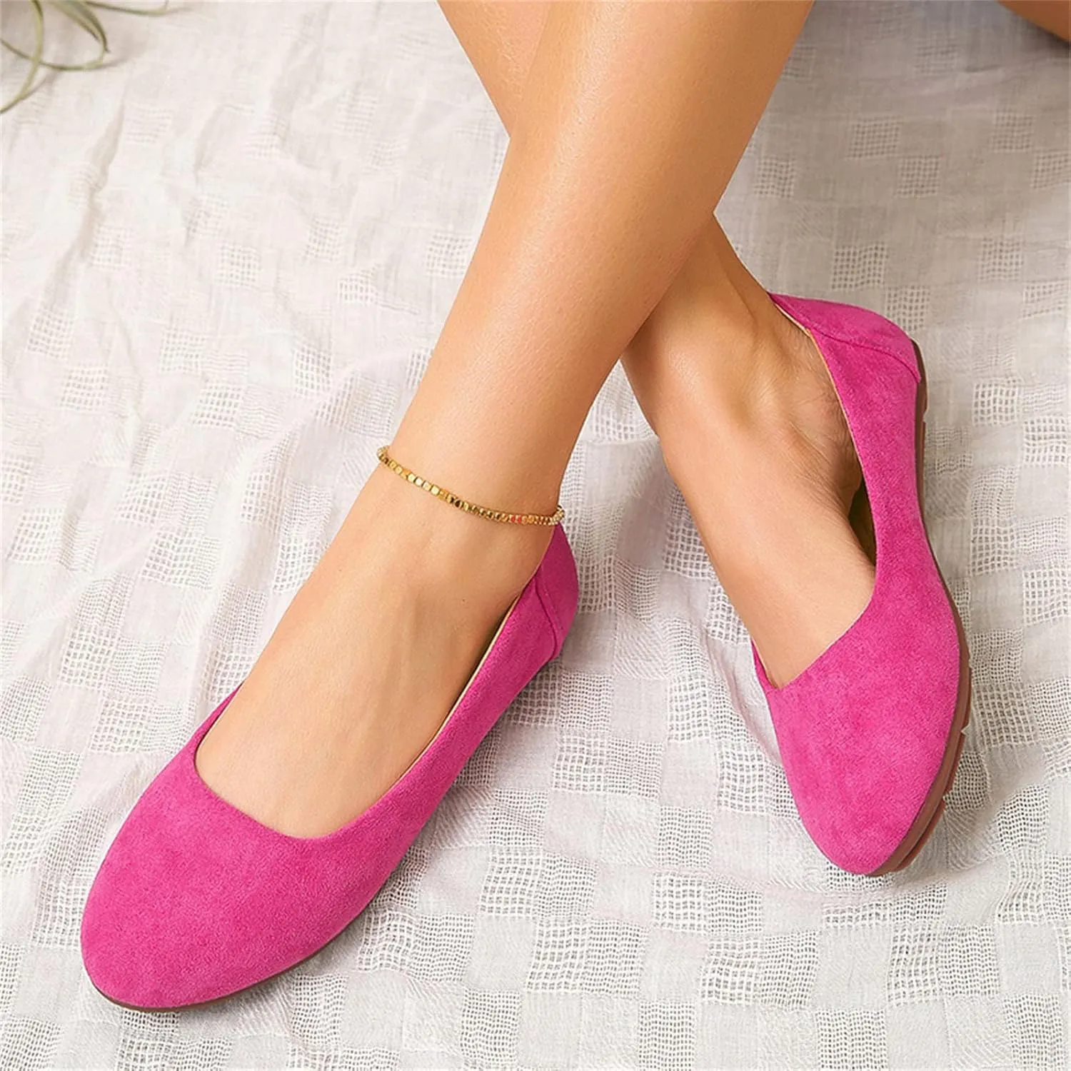 Women's Flats Women's Pointed-Toe Ballet Flat Knit Flat Shoes for Women Comfortable Womens Dress Shoes