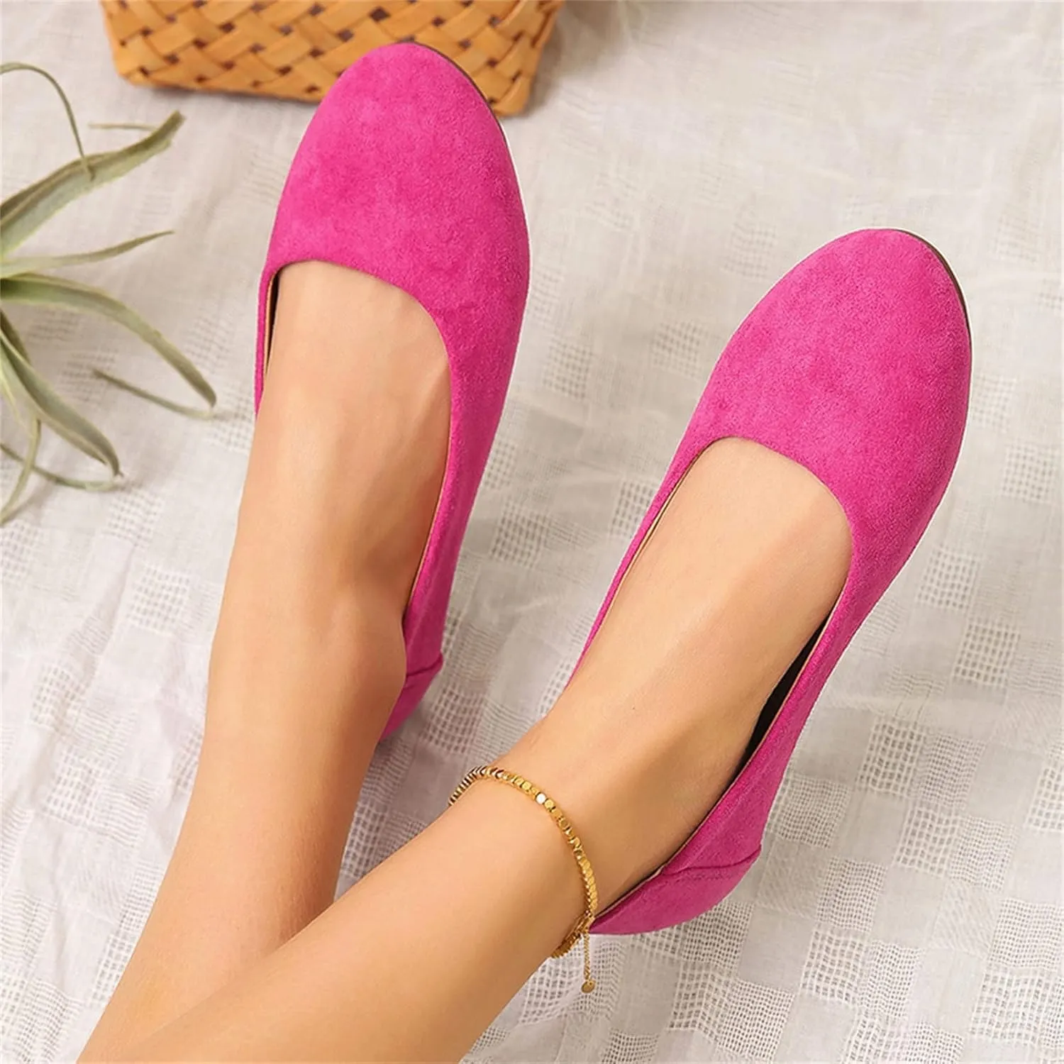 Women's Flats Women's Pointed-Toe Ballet Flat Knit Flat Shoes for Women Comfortable Womens Dress Shoes