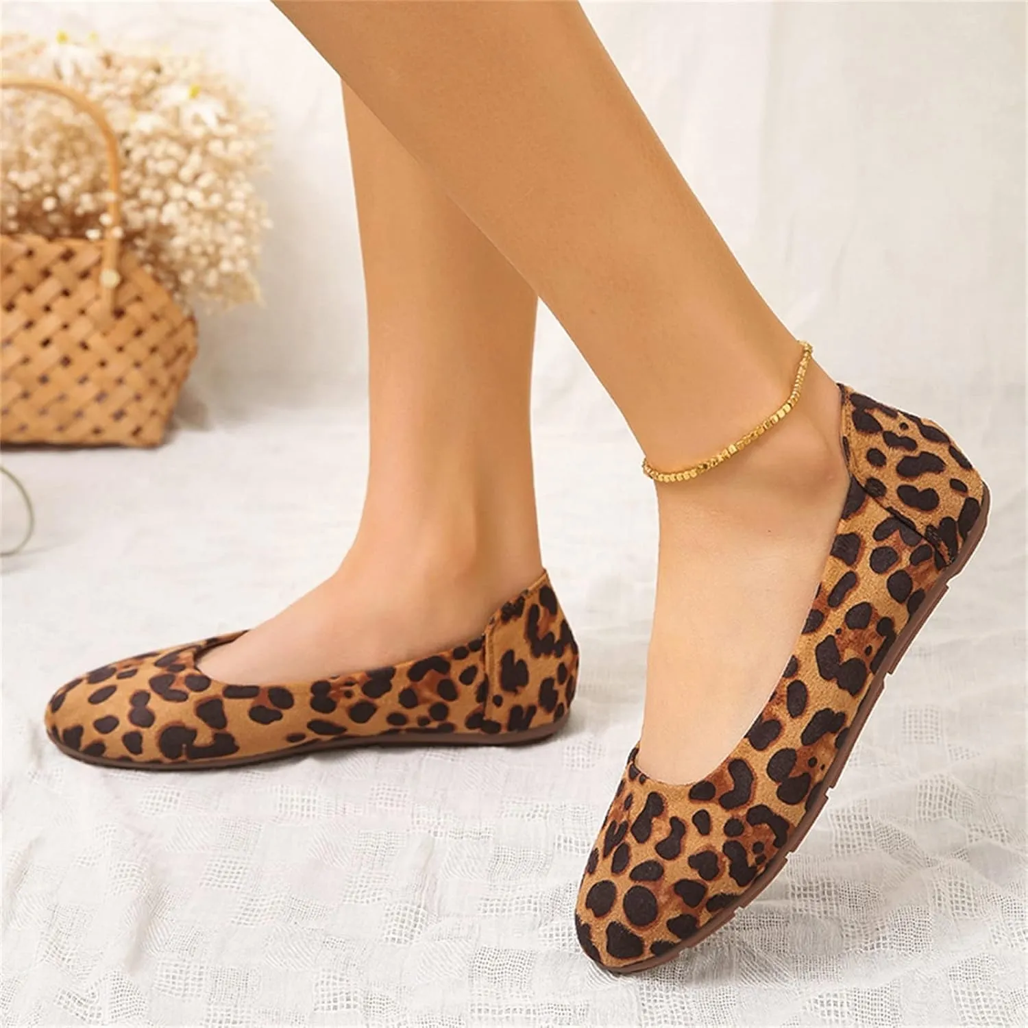 Women's Flats Women's Pointed-Toe Ballet Flat Knit Flat Shoes for Women Comfortable Womens Dress Shoes