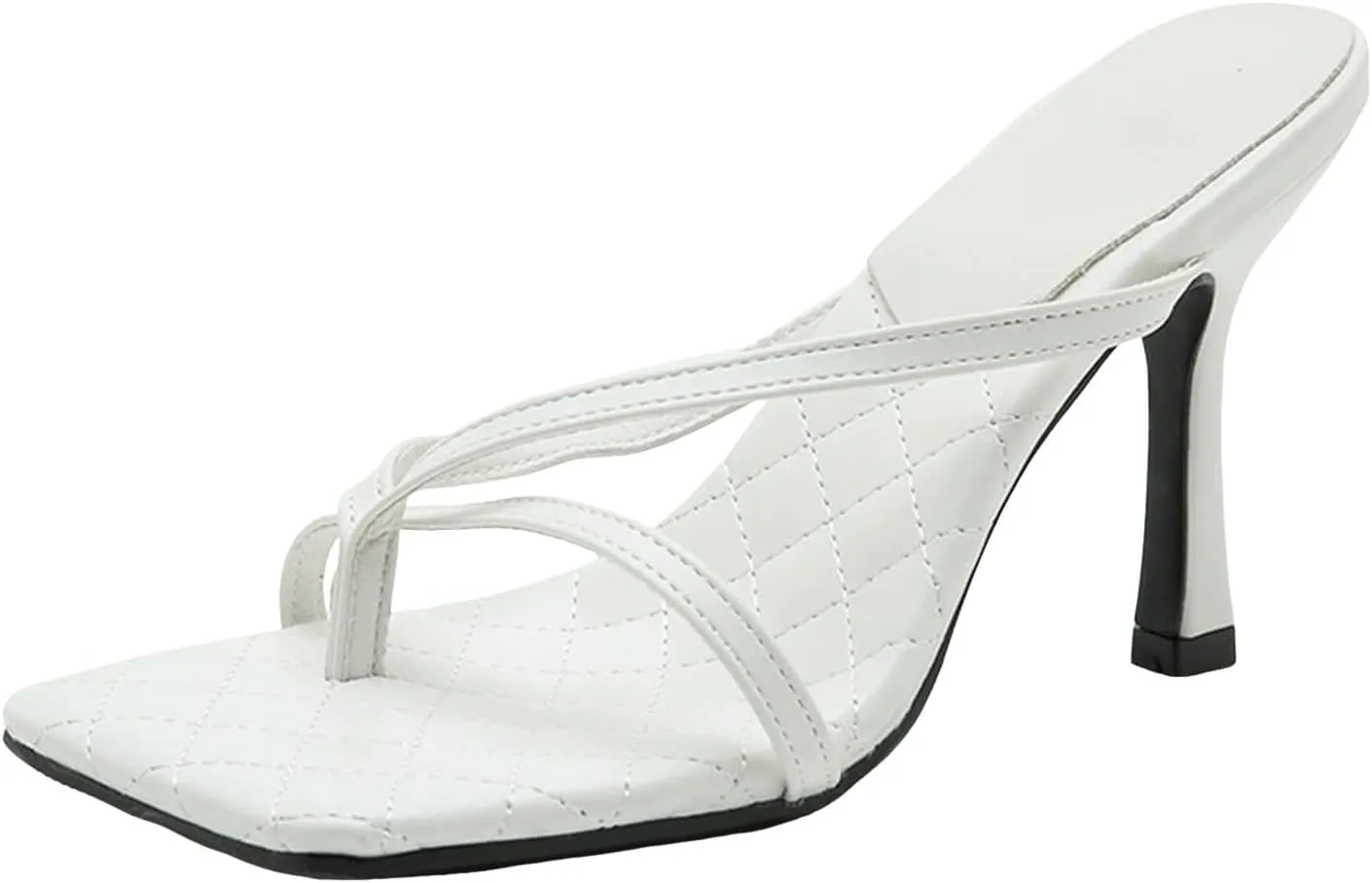 Womens Heel Dress Shoes Women's Strappy Heels Flip Flops Square Open Toe Low Heels Fashion Party Dress Thong Heeled