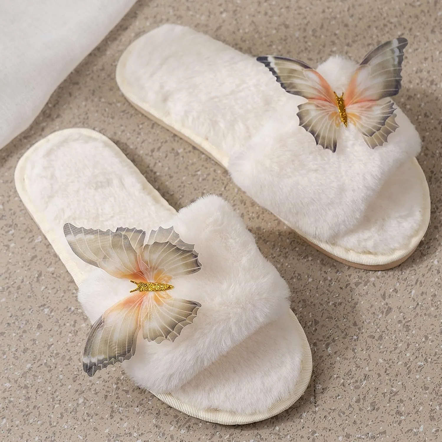 Womens House Slippers 2024 Cozy Fashion Indoor Slippers Warm Cute Womens Slippers Open Toe Bridal Slippers