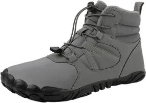 Womens Mens Snow Boots Warm Fur Lined Casual Winter Hiking Boots Anti-Slip Women Men Winter Boots Waterproof Backpacking Boots Outdoor Walking Shoes For Ladies Ankle Boots with Drawstring