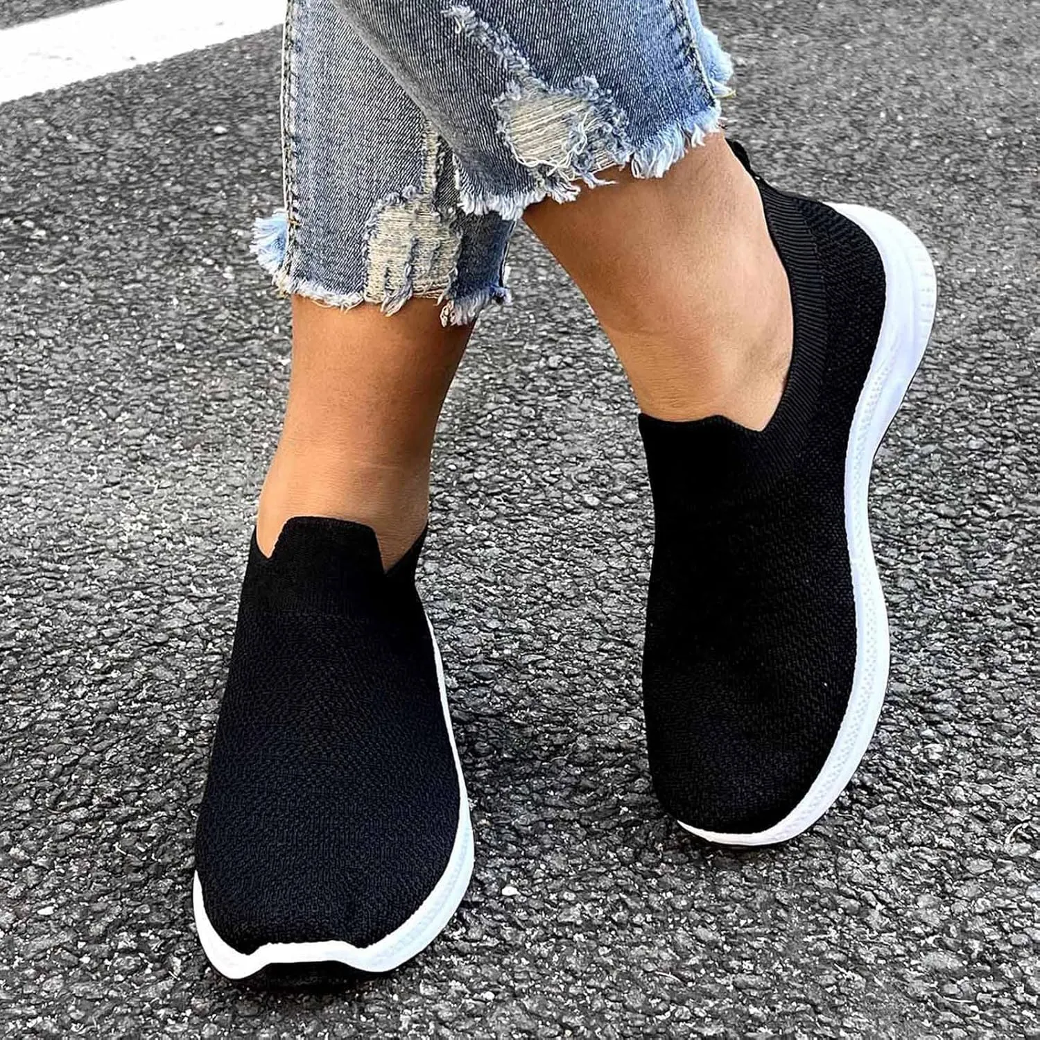Women's Non Slip Tennis Sneakers Breathable Mesh Shoes Casual Sport Shoes Arch Support Shoes for Elderly Women