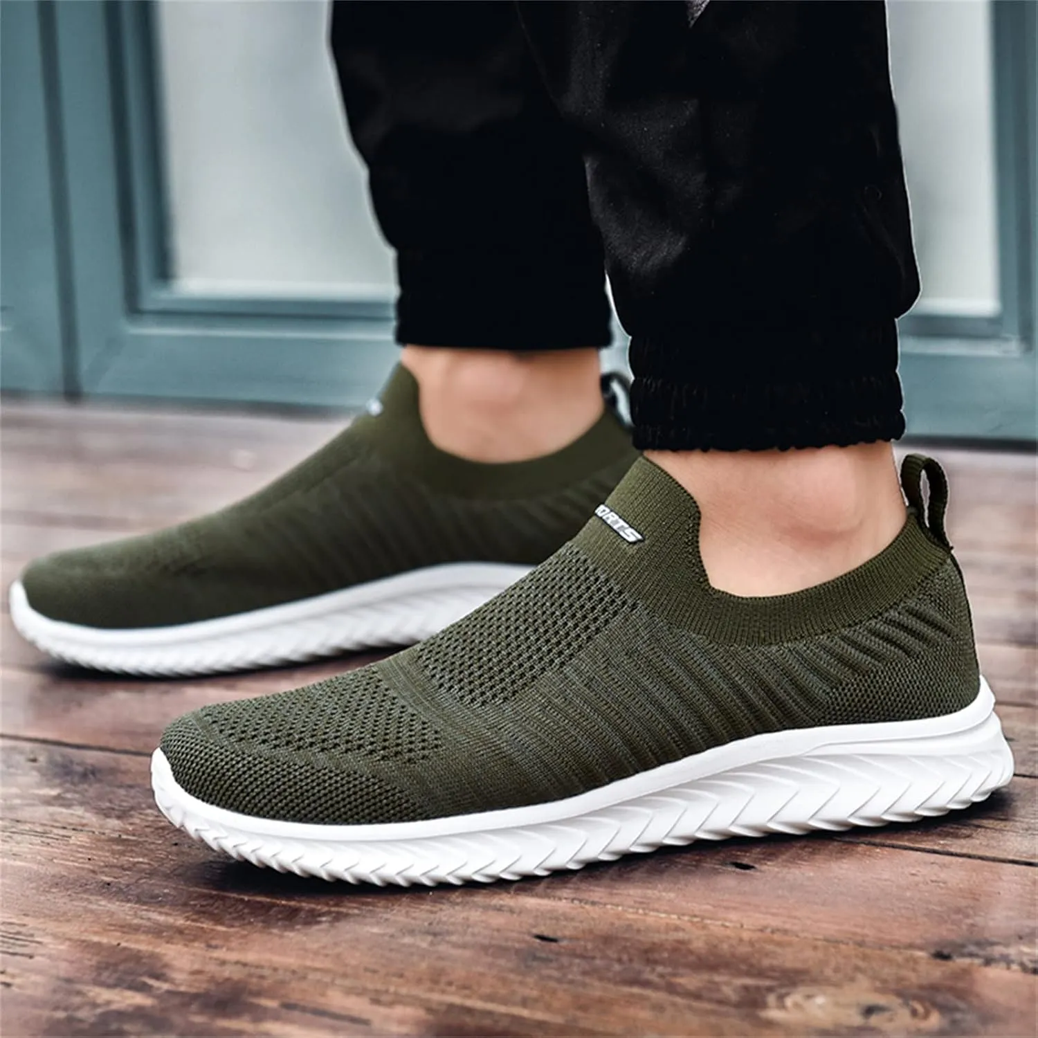 Womens Non Slip Work Shoes Slip On Water Resistant Mens Dress Shoes Arch Support Men's Casual Shoes Platform Sneakers Black Tennis Shoe Loafers Casual Slip On