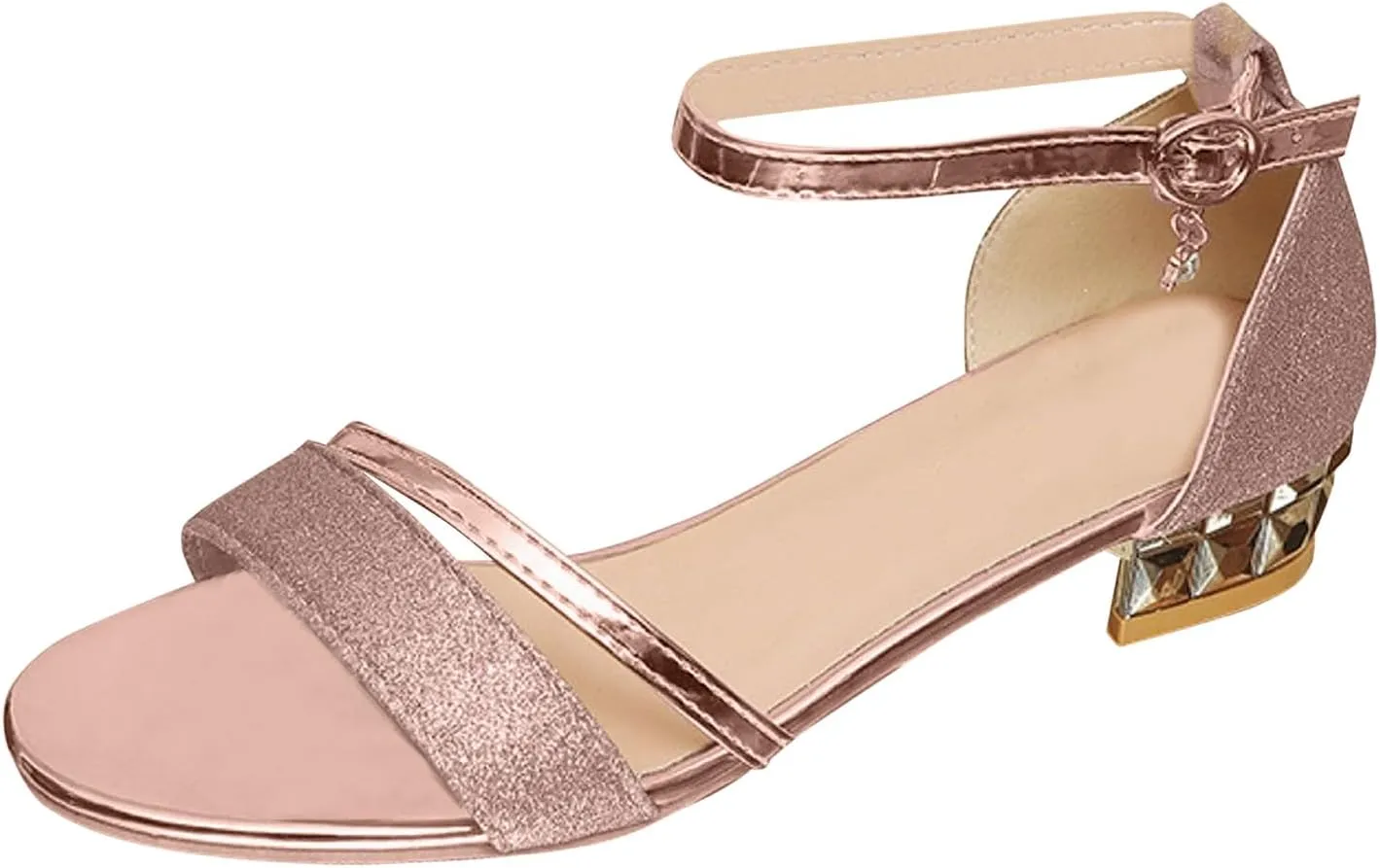 Women's Open Toe Low Block Heels Sandals Fashionable Versatile Sandals For Women In Summer One Line Thick Heel With