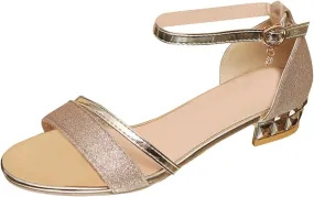 Women's Open Toe Low Block Heels Sandals Fashionable Versatile Sandals For Women In Summer One Line Thick Heel With