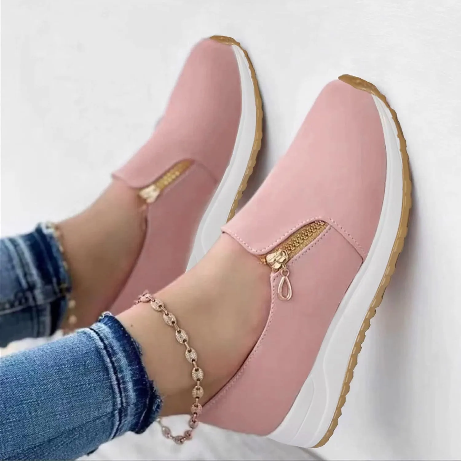 Womens Orthopedic Diabetic Shoes Slip On Walking Sneakers with Arch Support Comfortable Casual Loafers Plantar Fasciitis Relief Foot Heel Pain