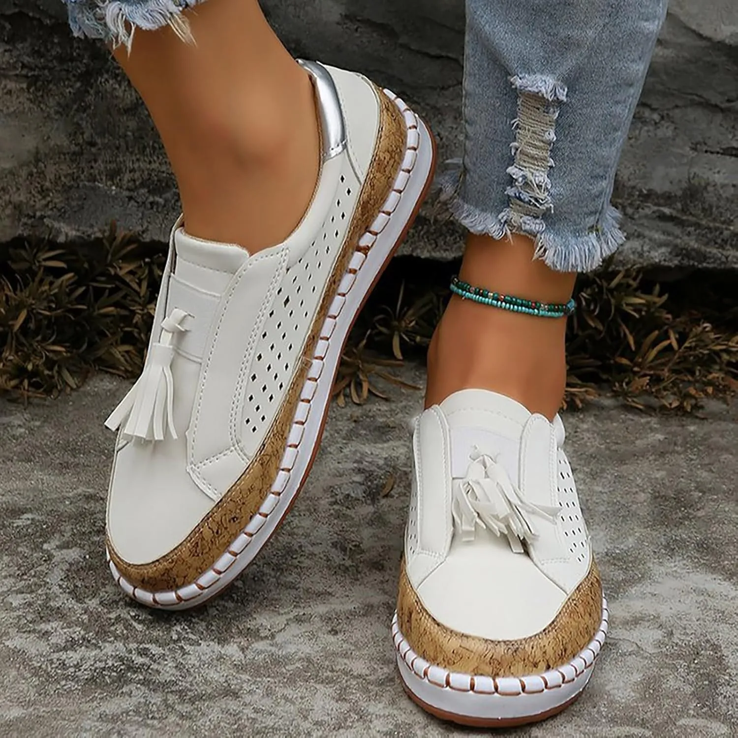Womens Orthopedic Diabetic Walking Sneakers Slip On Shoes with Arch Support Comfortable Casual Loafers Plantar Fasciitis Relief Foot Pain