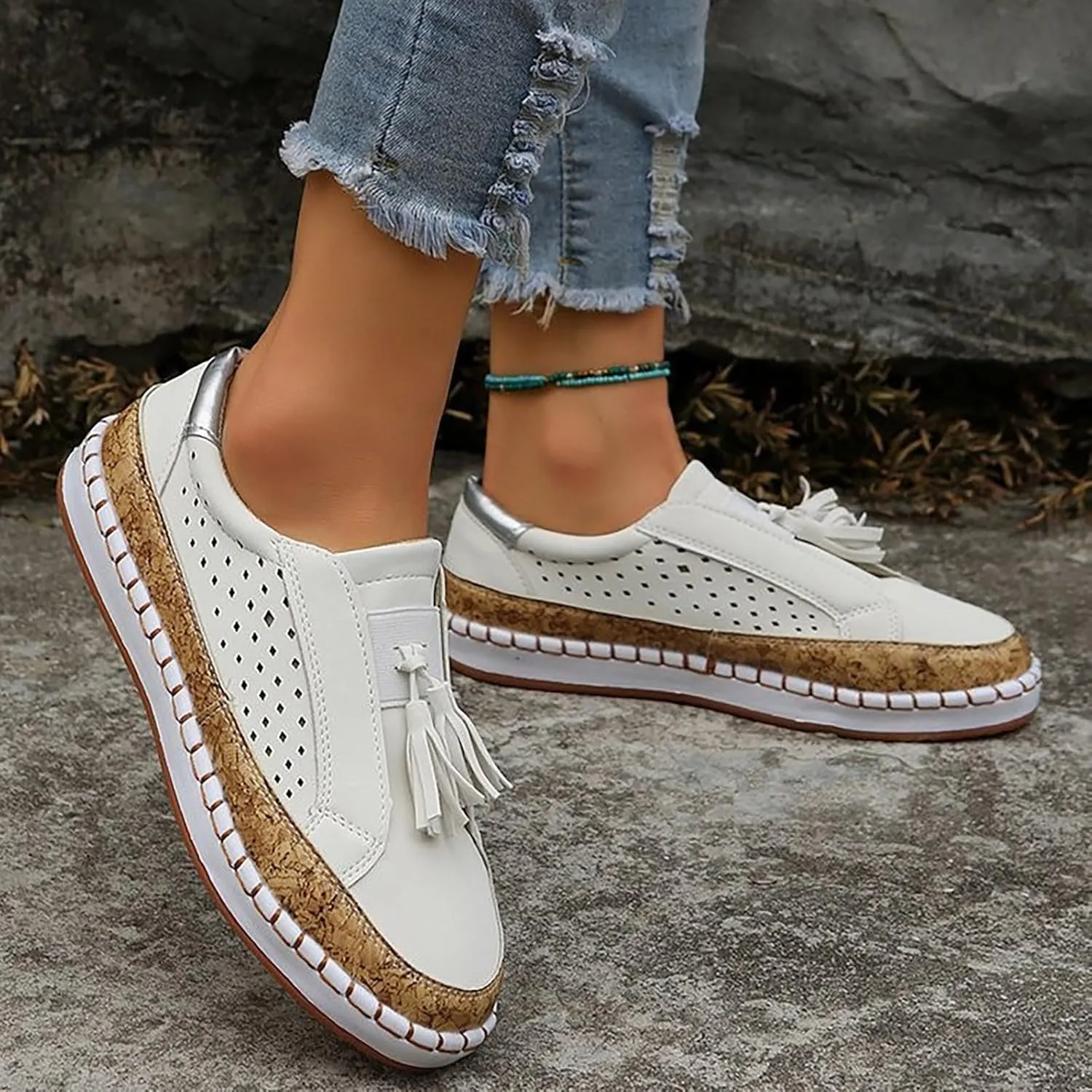 Womens Orthopedic Diabetic Walking Sneakers Slip On Shoes with Arch Support Comfortable Casual Loafers Plantar Fasciitis Relief Foot Pain