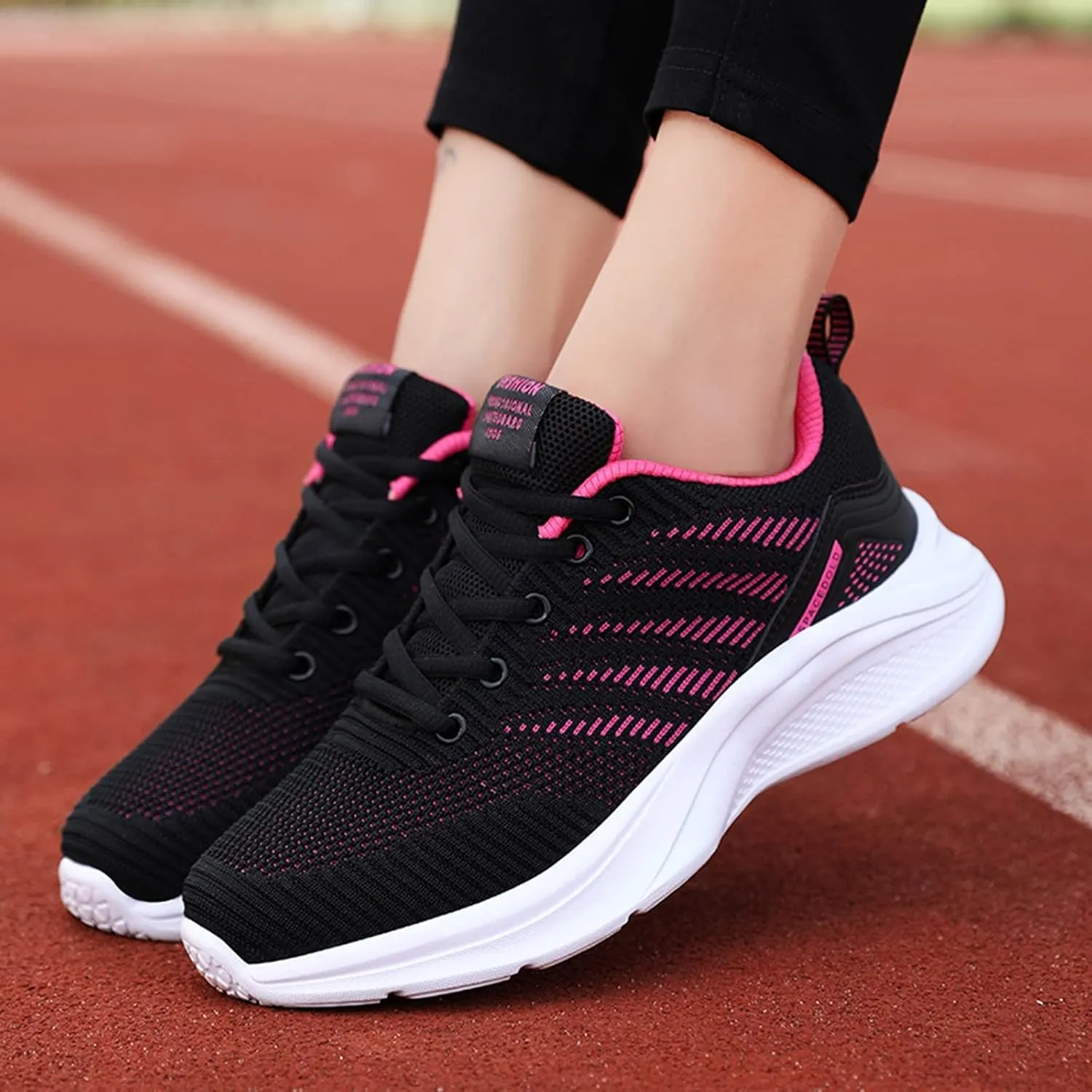Women's Orthopedic Knit Coral Sneakers Fashion Low Top Sneakers with Platform Comfortable Running Tennis Shoe