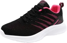 Women's Orthopedic Knit Coral Sneakers Fashion Low Top Sneakers with Platform Comfortable Running Tennis Shoe