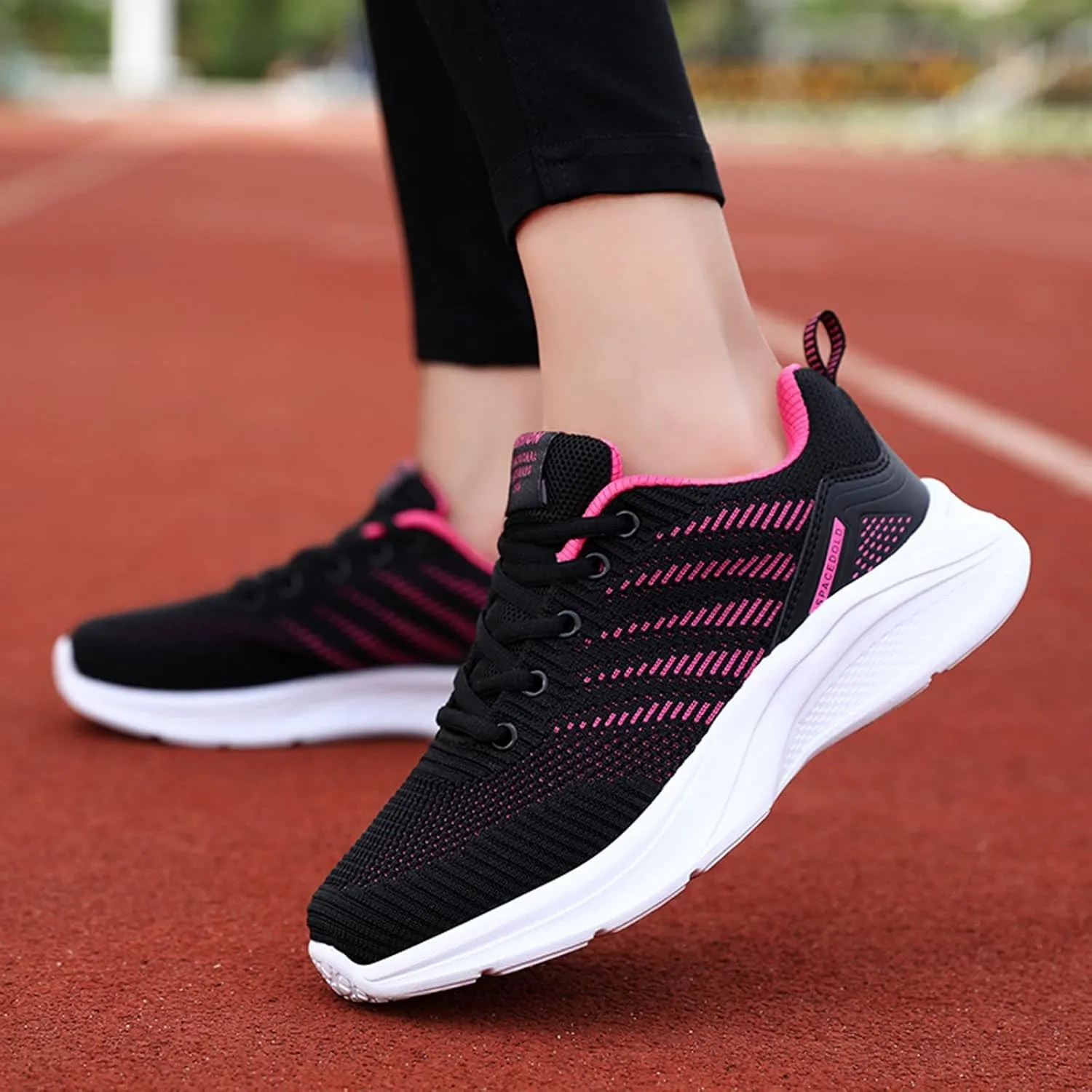 Women's Orthopedic Knit Coral Sneakers Fashion Low Top Sneakers with Platform Comfortable Running Tennis Shoe