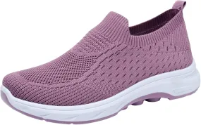 Women's Orthopedic Knit Coral Sneakers Ladies Sneakers Women's Fashion Lace Up Sneakers Women's Soft Woven Shoes