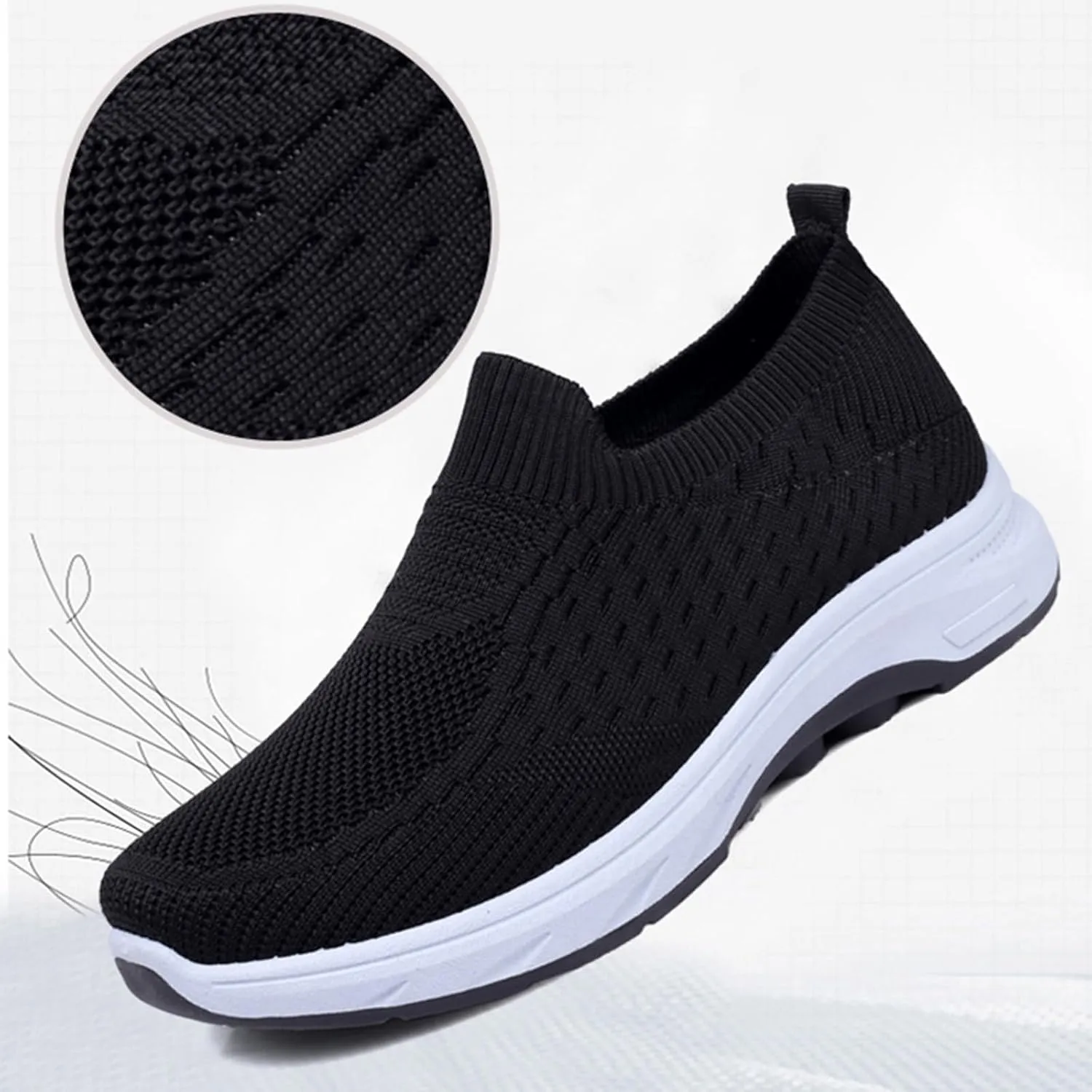 Women's Orthopedic Knit Coral Sneakers Ladies Sneakers Women's Fashion Lace Up Sneakers Women's Soft Woven Shoes