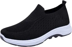 Women's Orthopedic Knit Coral Sneakers Ladies Sneakers Women's Fashion Lace Up Sneakers Women's Soft Woven Shoes