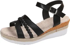 Womens Platform Sandals Ankle Strap Heel Sandal Open Toe Sandals for Women Wedges Open Toe Beach Sandals