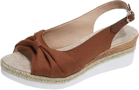 Womens Platform Sandals Comfortable Summer Raffia Straw Sandals Summer Outdoor Camping Walking Beach Sandals