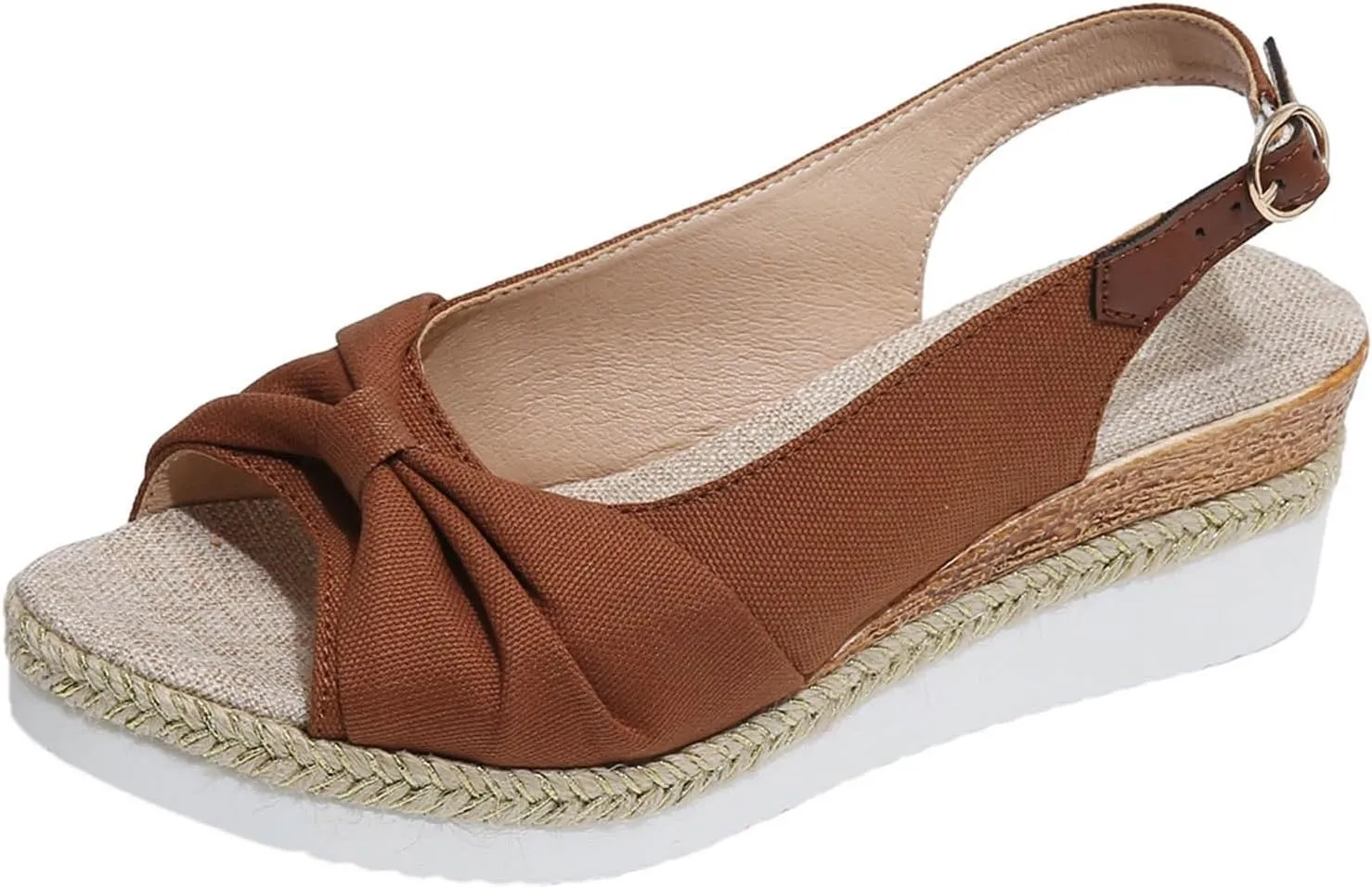 Womens Platform Sandals Comfortable Summer Raffia Straw Sandals Summer Outdoor Camping Walking Beach Sandals