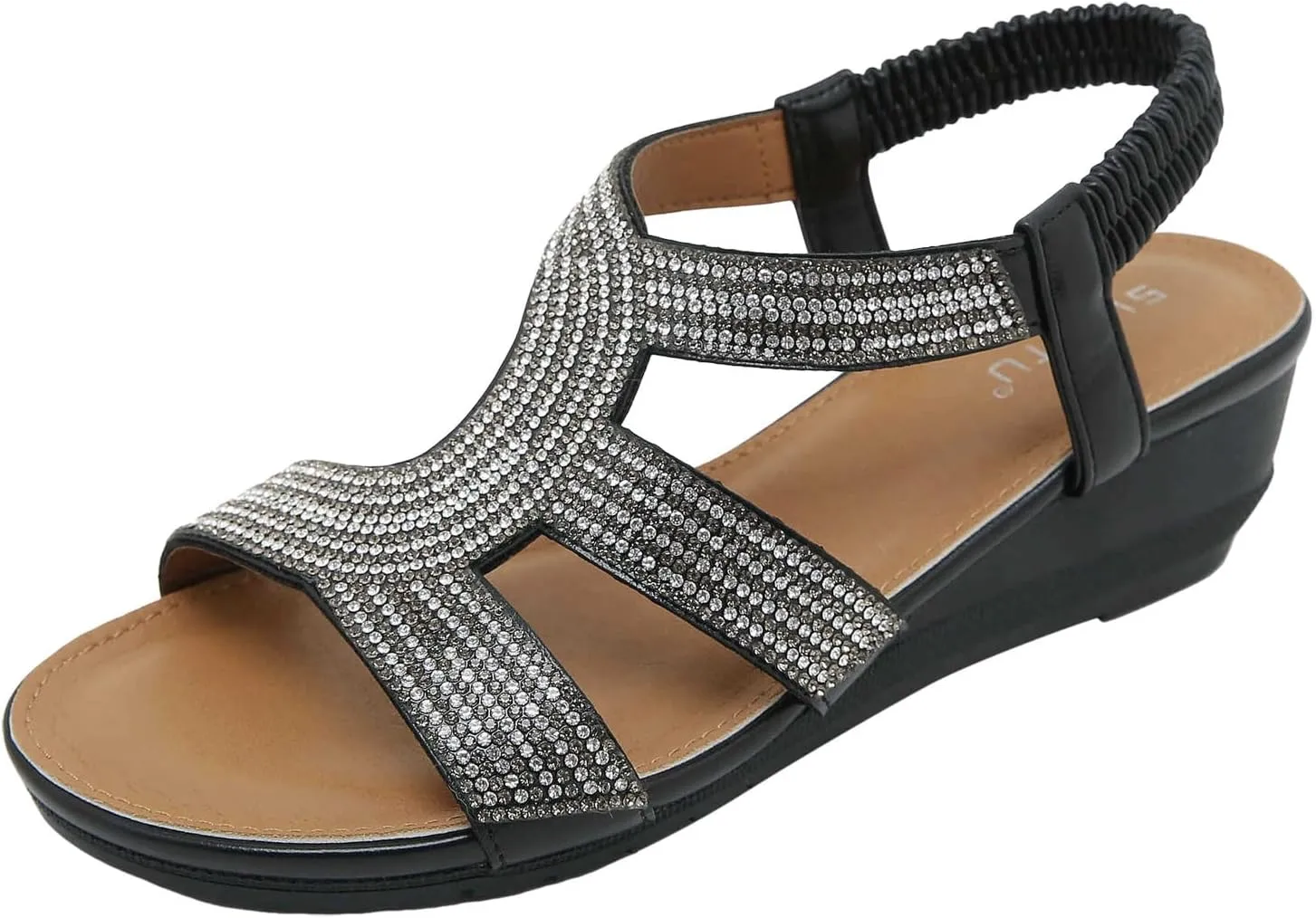Womens Platform Sandals Elastic Ankle Strap Open Toe Flower Shoes Summer Platform Comfortable Low Wedges Womens Sandal