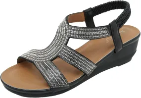 Womens Platform Sandals Elastic Ankle Strap Open Toe Flower Shoes Summer Platform Comfortable Low Wedges Womens Sandal