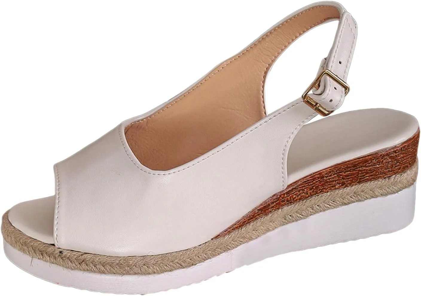 Womens Platform Sandals Elastic Ankle Strap Rhinestone Platform Sandals for Women Wedge Sandals for Women
