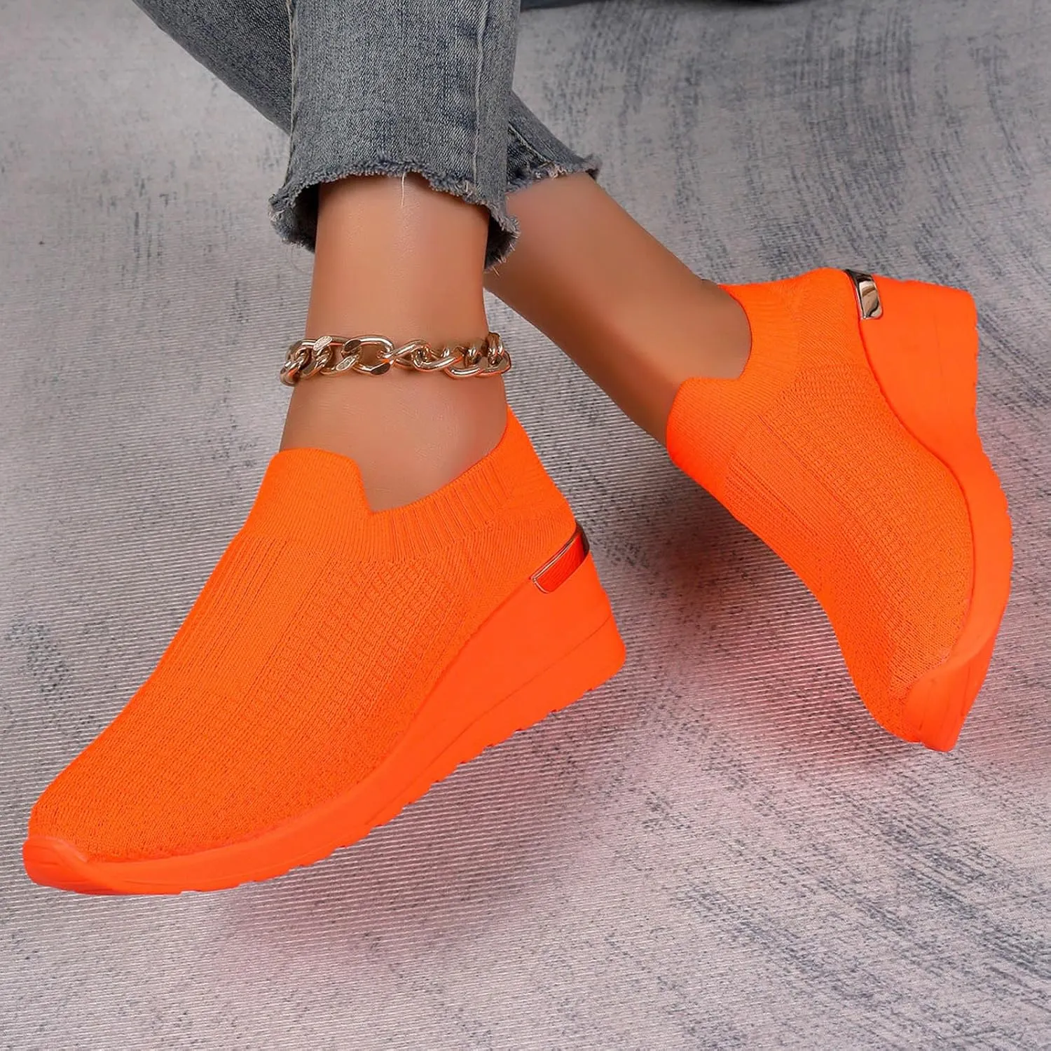 Women's Platform Sandals Women's Mesh Flying Woven Sports Shoes Solid Color Breathable Light Outer Wear Thick Sole