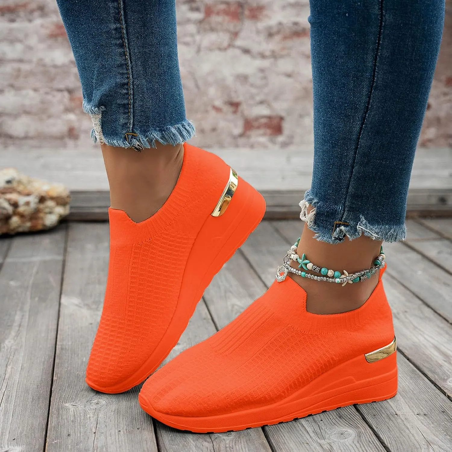 Women's Platform Sandals Women's Mesh Flying Woven Sports Shoes Solid Color Breathable Light Outer Wear Thick Sole