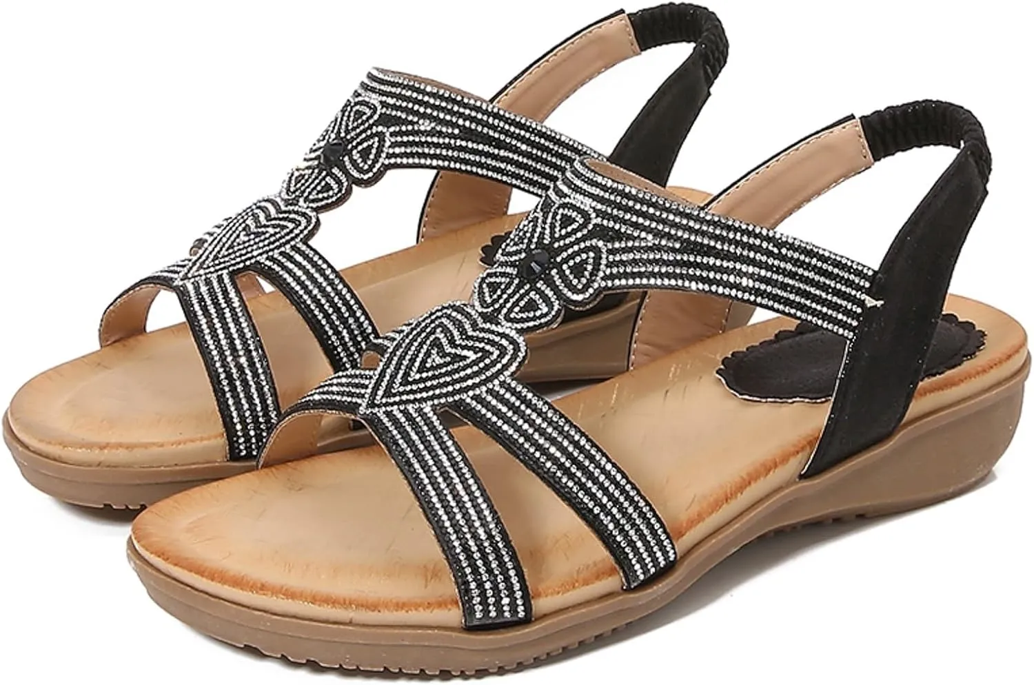 Womens Platform Sandals Women's Open Toe Ankle Strap Summer Casual Flatform Platform Wedge Slides for Women