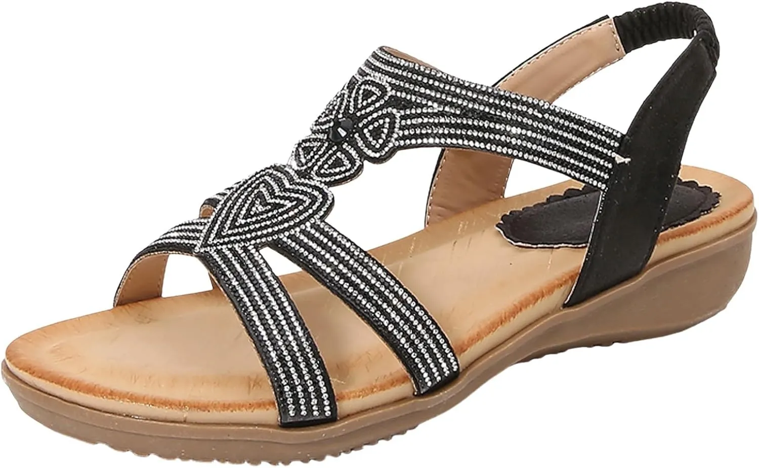 Womens Platform Sandals Women's Open Toe Ankle Strap Summer Casual Flatform Platform Wedge Slides for Women