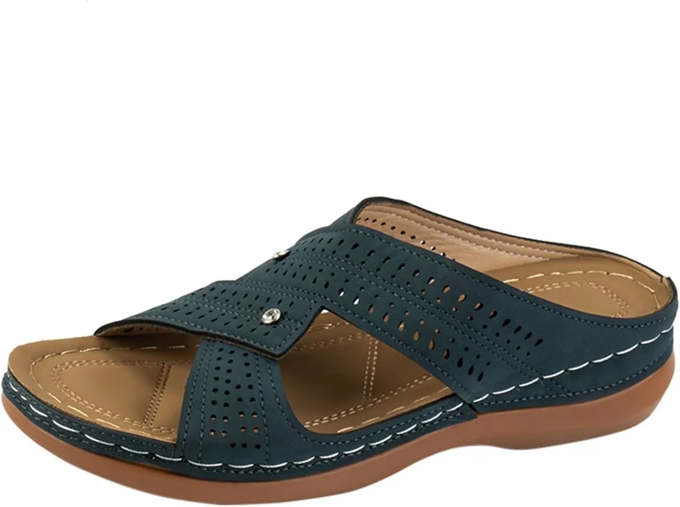 Women's Platform Wedge Sandals Comfortable Summer Raffia Straw Sandals Casual Elastic Ankle Strap Platform Sandals