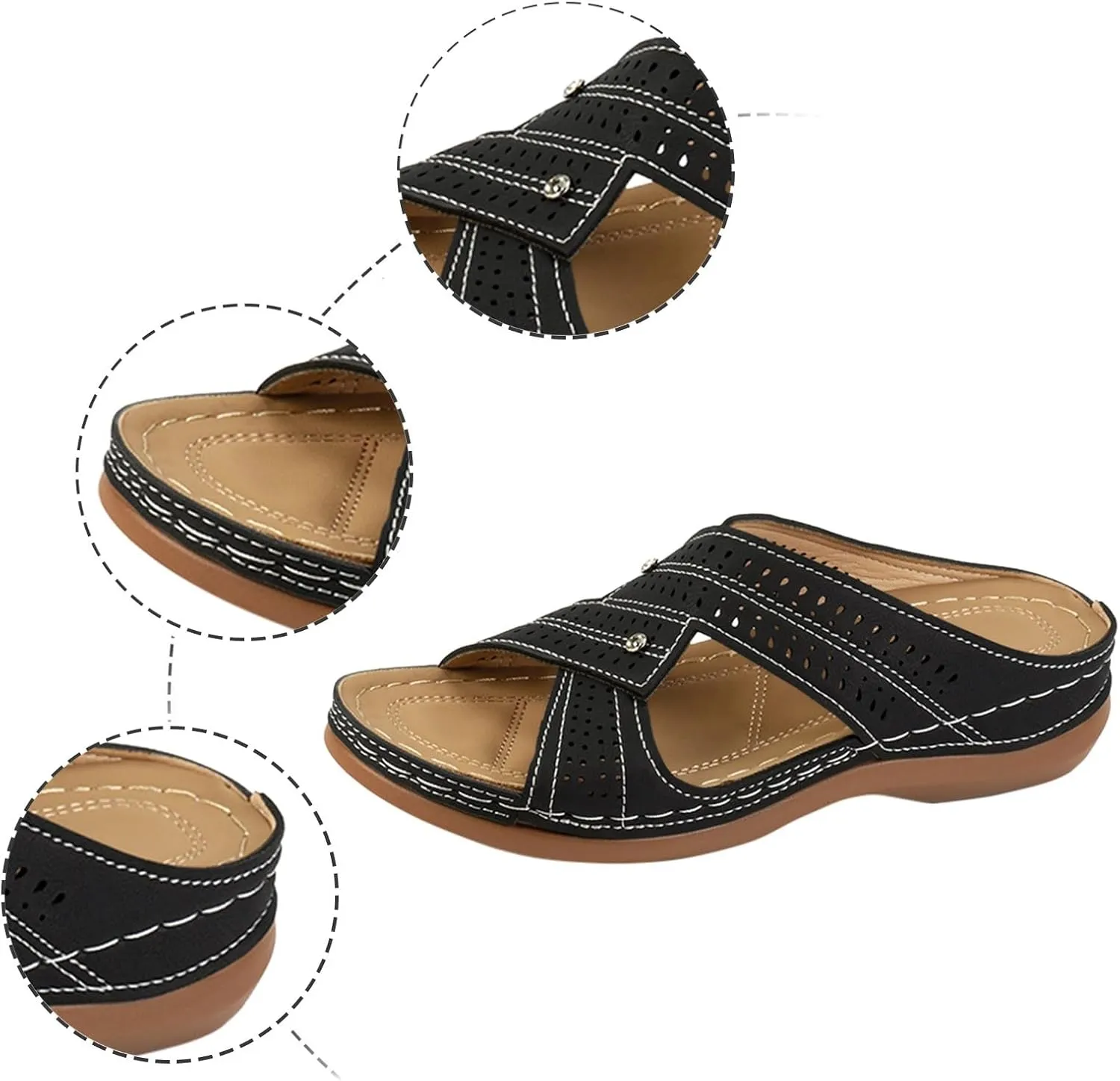Women's Platform Wedge Sandals Comfortable Summer Raffia Straw Sandals Casual Elastic Ankle Strap Platform Sandals